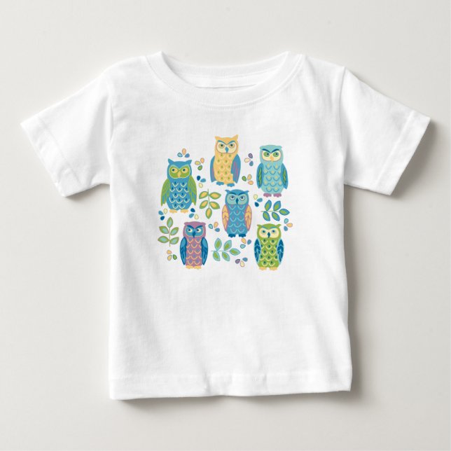 Chouettes colorées T-shirt Toddler (Devant)