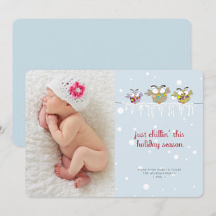 Chouettes de Noël Carte photo de vacances