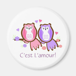 Chouettes en amour - Aimant