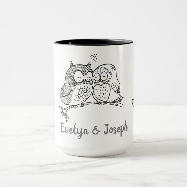 Chouettes personnalisées Aimer la Mug (Centre)