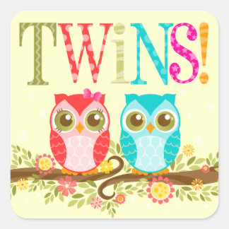 Chouettes pour bébés - Stickers Jumeaux pour fille