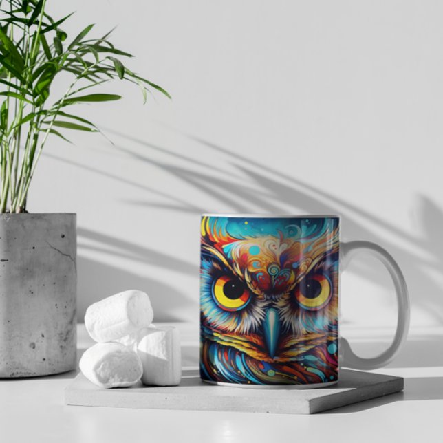 Chouettes psychédéliques version 11 Mug (Psychedelic Owls version 11 Mug
)
