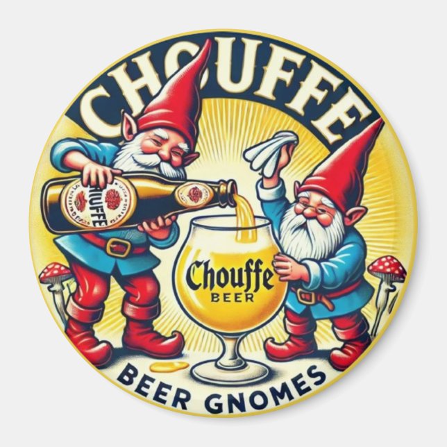 Chouffe Beer Gnomes Theme Design Magnet (Vorne)