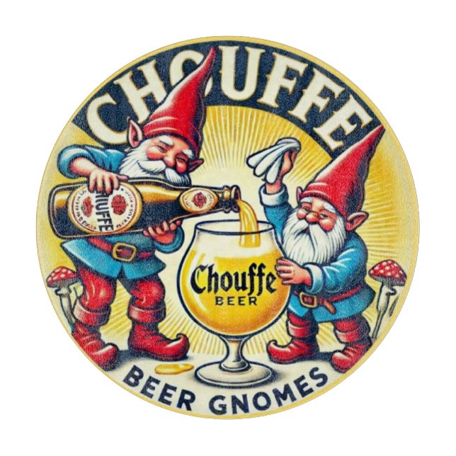 Chouffe Beer Gnomes Theme Design Schneidebrett (Vorderseite)