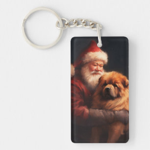 Chow Chow avec le Père Noël Festif Noël