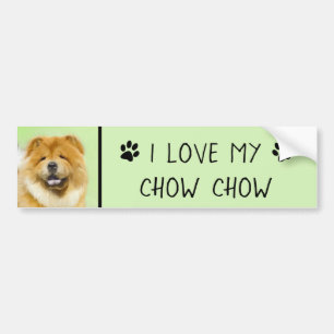 Chow Chow Cainting - Niedliche Original Hunde Art Autoaufkleber