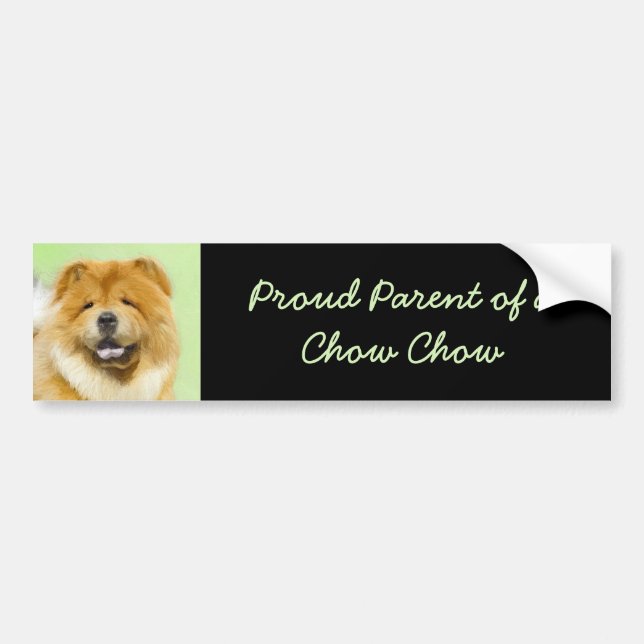 Chow Chow Cainting - Niedliche Original Hunde Art Autoaufkleber (Vorne)