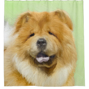Chow Chow Cainting - Niedliche Original Hunde Art Duschvorhang