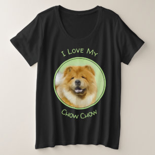 Chow Chow Cainting - Niedliche Original Hunde Art Große Größe T-Shirt