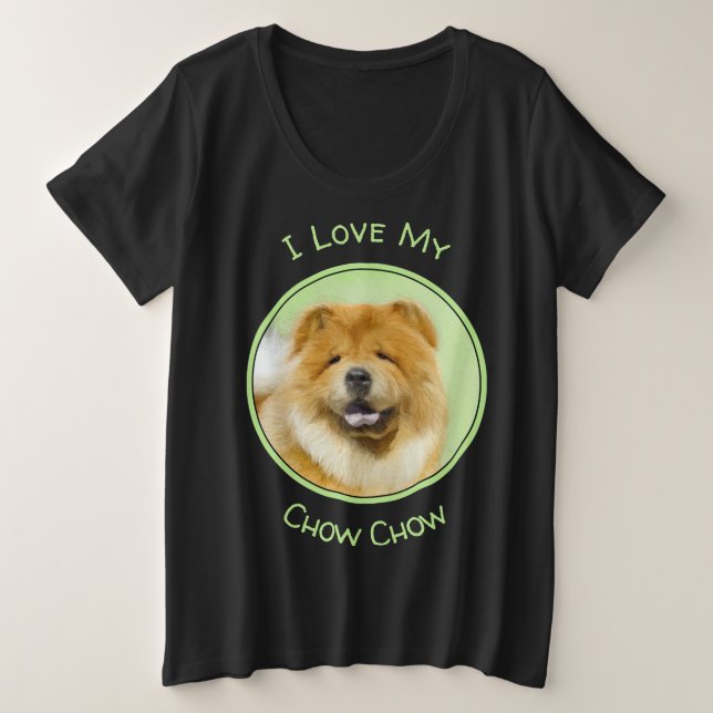 Chow Chow Cainting - Niedliche Original Hunde Art Große Größe T-Shirt (Design vorne)