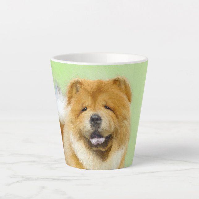 Chow Chow Cainting - Niedliche Original Hunde Art Milchtasse (Vorderseite)