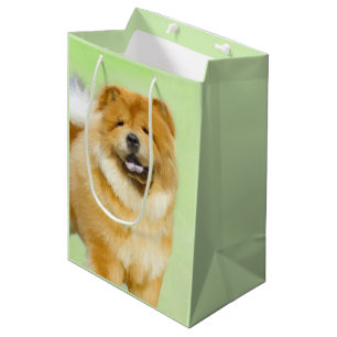 Chow Chow Cainting - Niedliche Original Hunde Art Mittlere Geschenktüte