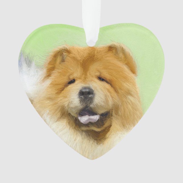 Chow Chow Cainting - Niedliche Original Hunde Art Ornament (Vorderseite)
