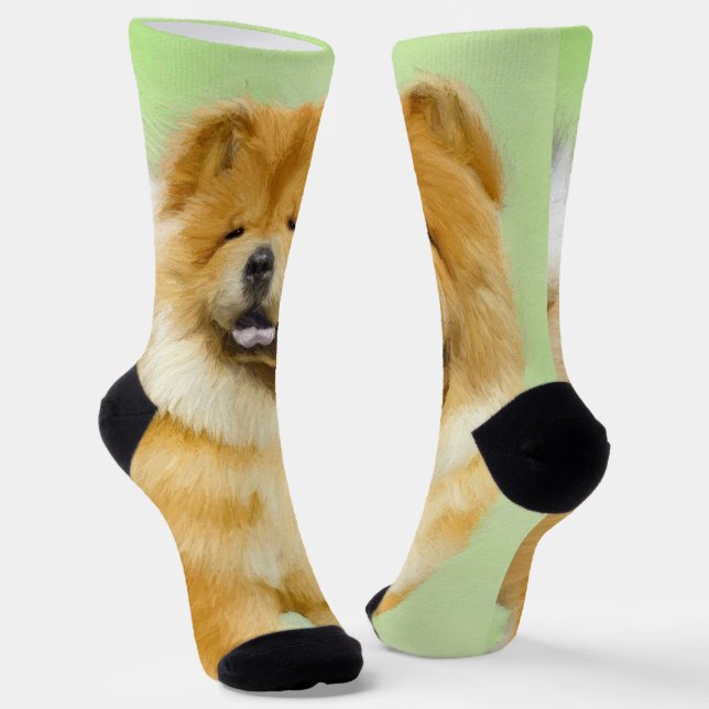 Chow Chow Cainting - Niedliche Original Hunde Art Socken (Gewinkelt)
