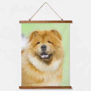 Chow Chow Cainting - Niedliche Original Hunde Art Wandteppich Mit Holzrahmen