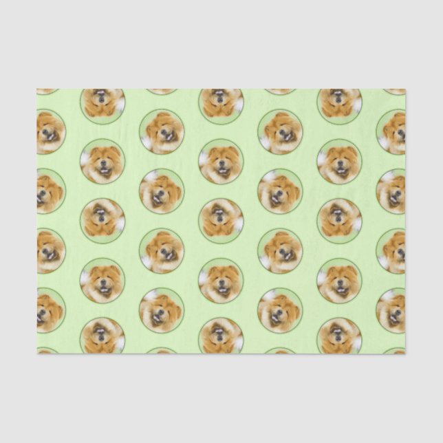 Chow Chow Cainting Red Rough Niedlich Original Dog Seidenpapier (Vorderseite)