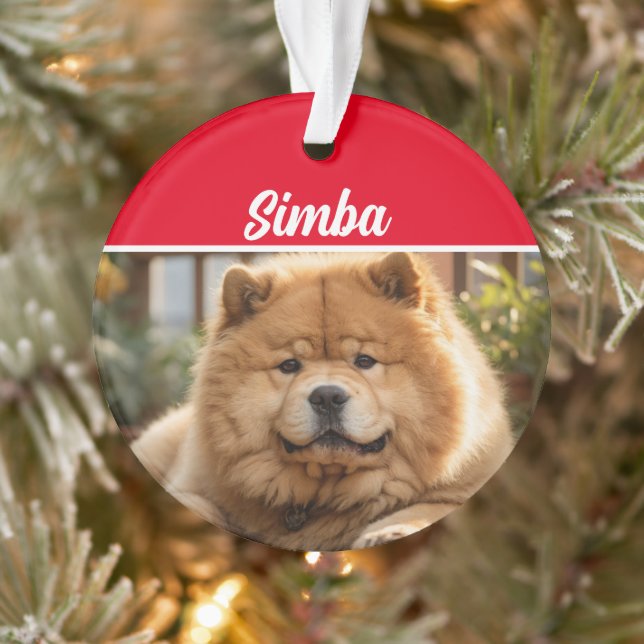 Chow Chow Chien avec nom et photo Noël (Arbre)