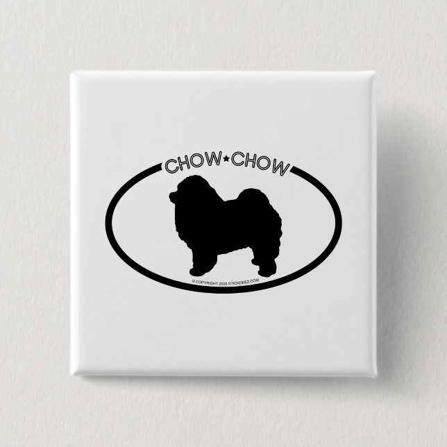 Chow-Chow Chow-Chow Silhouette-Schwarz-Knopf Button (Vorderseite)