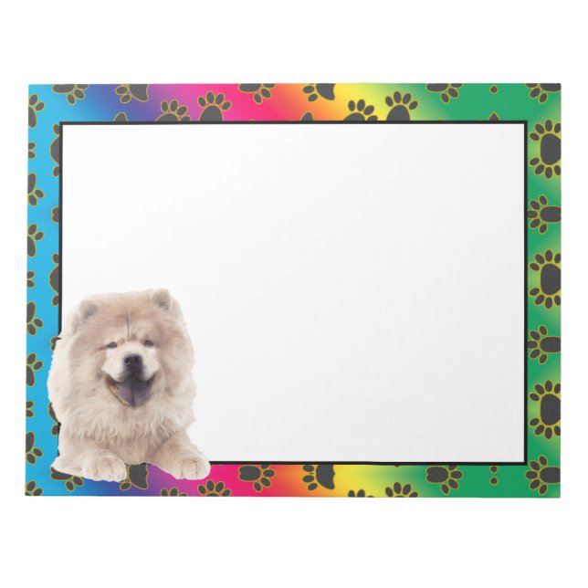 Chow Chow Chow farbenfrohe Hundekuchen Muster Noti Notizblock (Vorderseite)