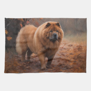 Chow Chow Chow im Herbst Leaves Inspiriert Geschirrtuch