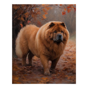 Chow Chow Chow im Herbst Leaves Inspiriert Poster