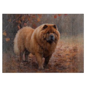 Chow Chow Chow im Herbst Leaves Inspiriert Schneidebrett