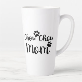 Chow Chow Chow Mama Pawprint Schwarzweiß-Design Milchtasse