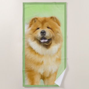 Chow Chow Chow Painting - Niedliche Original Hund Strandtuch