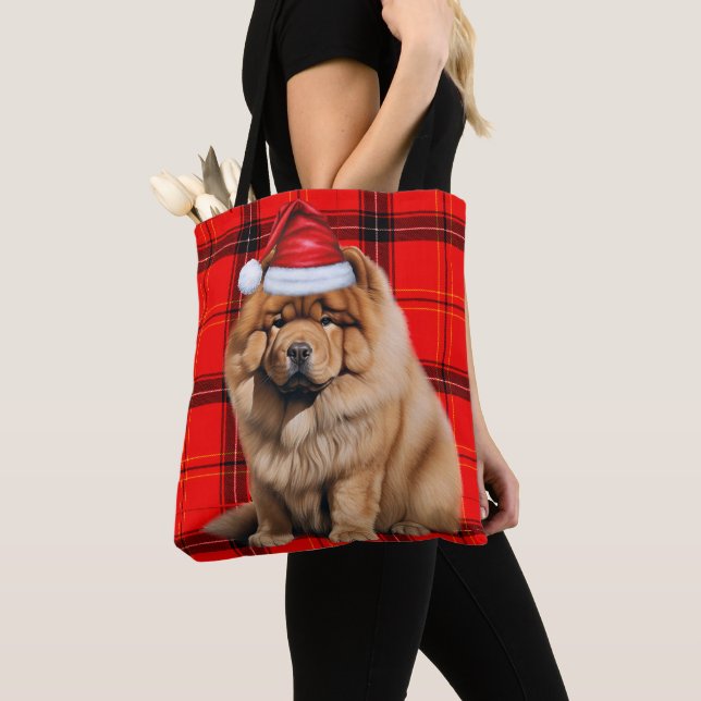 Chow Chow Christmas Dog Red Seasonal Plaid Tasche (Von Nahem)