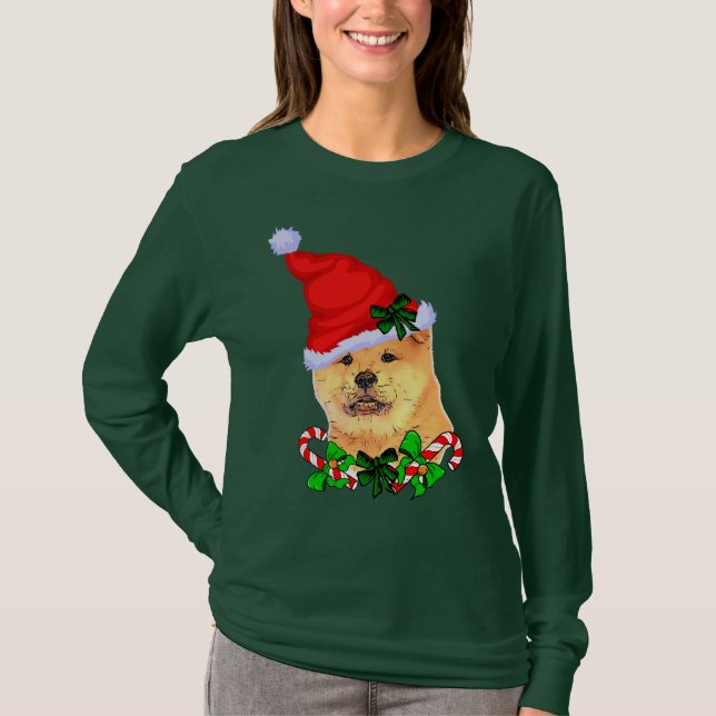 Chow Chow Christmas Merry T-Shirt (Vorderseite)