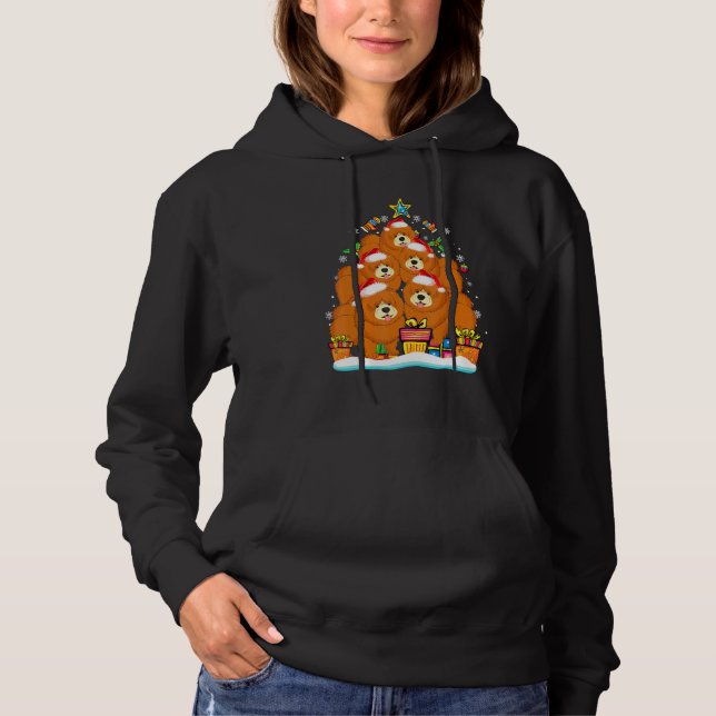 Chow Chow Christmas Tree Santa Hat Decorations Xma Hoodie (Vorderseite)