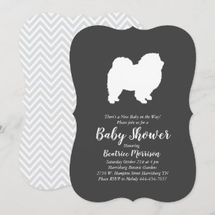 Chow Chow Dog Baby Dusche neutral Einladung