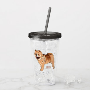 Chow Chow dog cartoon illustriert Acryltrinkbecher