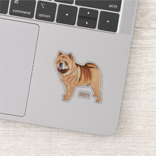 Chow Chow dog cartoon illustriert Aufkleber