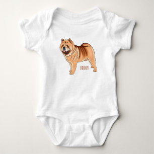 Chow Chow dog cartoon illustriert Baby Strampler