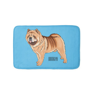 Chow Chow dog cartoon illustriert Badematte