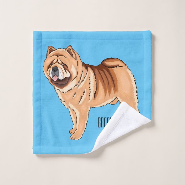 Chow Chow dog cartoon illustriert Badhandtuch Set (Waschlappen)
