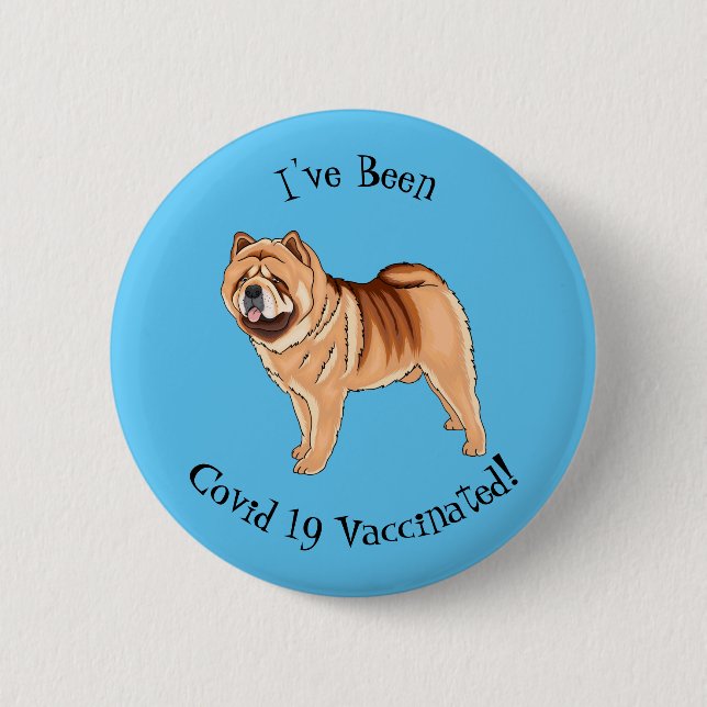 Chow Chow dog cartoon illustriert Button (Vorderseite)