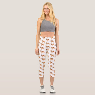 Chow Chow dog cartoon illustriert Capri Leggings
