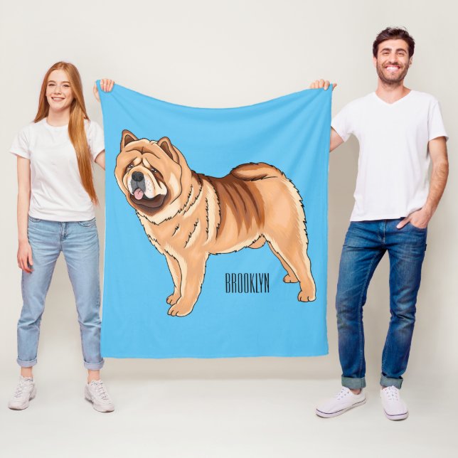 Chow Chow dog cartoon illustriert Fleecedecke (Beispiel)