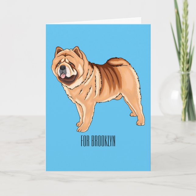 Chow Chow dog cartoon illustriert Karte (Vorderseite)