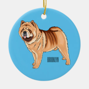 Chow Chow dog cartoon illustriert Keramik Ornament