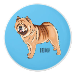 Chow Chow dog cartoon illustriert Keramikknauf