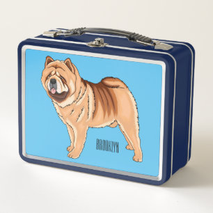 Chow Chow dog cartoon illustriert Metall Brotdose