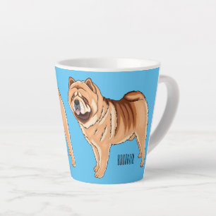 Chow Chow dog cartoon illustriert Milchtasse