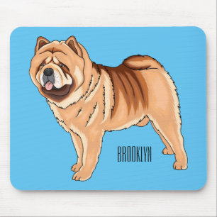 Chow Chow dog cartoon illustriert Mousepad