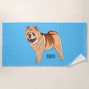 Chow Chow dog cartoon illustriert Strandtuch