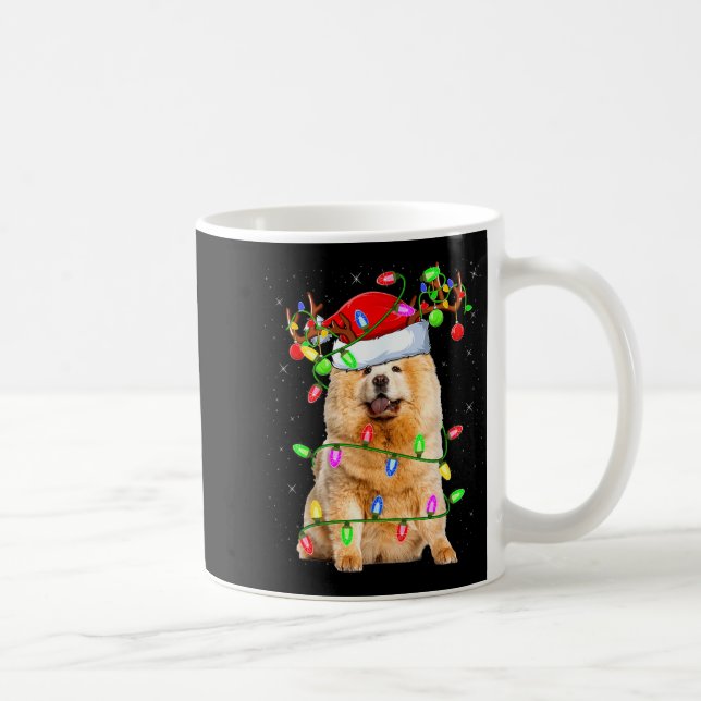 Chow Chow Dog Lover Xmas Lighting Santa Chow Chow  Kaffeetasse (Rechts)