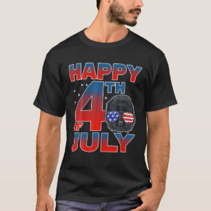 Chow Chow Dog Patriotic America Flag Happy 4. T-Shirt