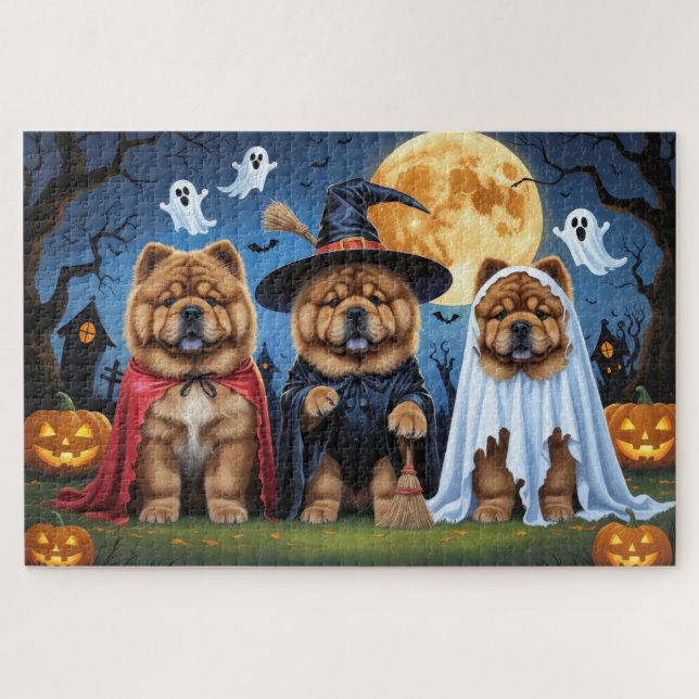 Chow Chow Dog Pumpkin Halloween Funny (Horizontal)